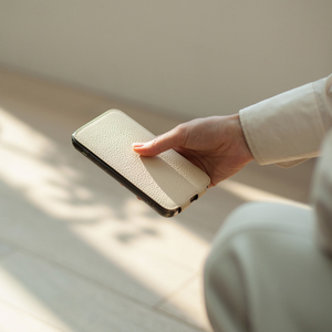 Чехол для iPhone 12 Pro Max из натуральной кожи теленка, молочного цвета