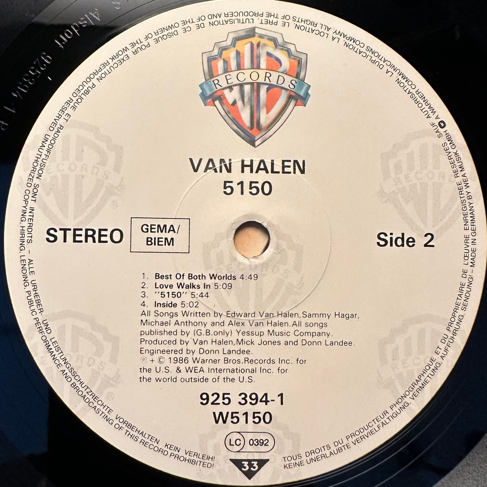 Van Halen - 5150 (Германия 1986г.)
