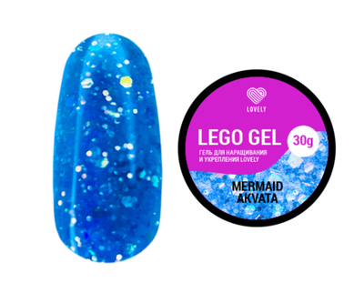 LOVELY Гель для наращивания и укрепления Lego Gel Mermaid Akvata, 15 гр