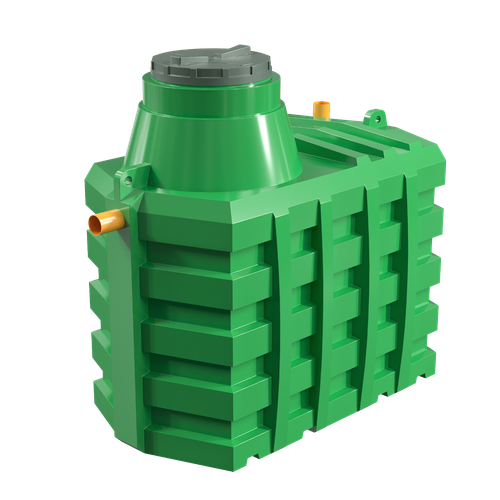 Септик Политим 2500 л./ 800 л. в сутки / 4-6 чел. / самотечный сброс (2230x1260x2200см;черный) - арт.560744