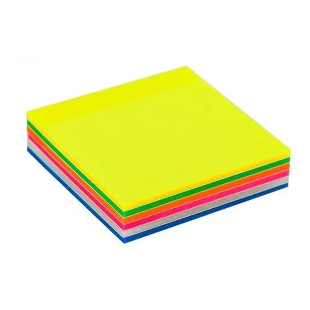 Блок для записей Basir, с липким слоем, пластиковый, 7,5*7,5 см, 45 листов, 6 цветов