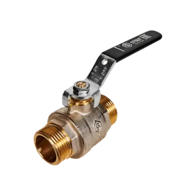 Кран шаровой полнопроходной STOUT - 1" (НР/НР, PN40, Tmax 150°C, ручка-рычаг черная)