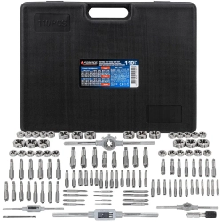 Набор метчик.и плашек110пр(2х0.4,3х0.5,4х0.7,5х0.8,6х0.75-1,8х0.75-1,25,9х0.75-1.25,10х0.75-1.5,11х0.75/1/1.25/1.5, 12х0.75-1.75,14х1-2,16х1-2,18х1.5) Forsage F-B110-1