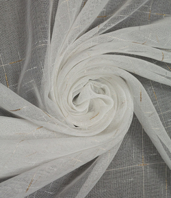 Тюль Legrand Лен белый с золотом с утяжелителем