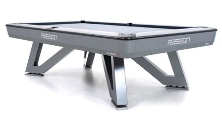 Бильярдный стол для пула "Rasson Wolf" 9 футов (серый, сланец 25 мм) в комплекте с плитой, аксессуары и сукно