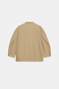 ZARA РУБАШКА ИЗ ПОПЛИНА — ZW COLLECTION LIMITED EDITION, ПЕСОЧНЫЙ