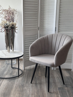 Стул М-City DISAUR Мишель поворотный на поворотный на 360 градусов, B22 Серый, Велюр, Черный каркас