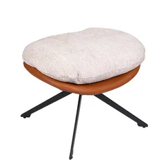 Оттоманка BLISS оранж/серый, экокожа, шенилл