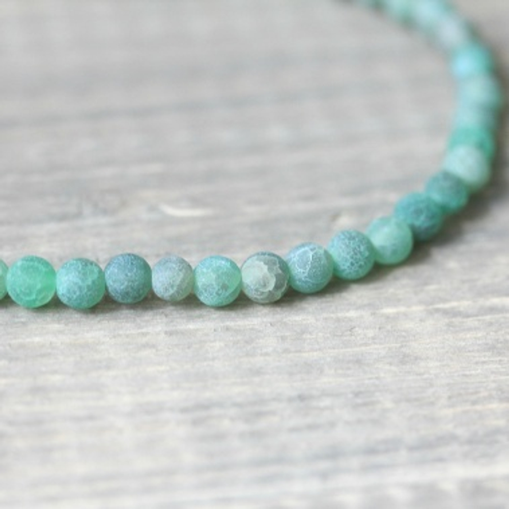 Бусы Зеленый лёд (6мм, сине-зеленые)