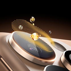 Защитное стекло на камеры с серыми (Natural Titanium) рамками из алюминия для iPhone 16 Pro и 16 Pro Max, серия HAWK Series Camera Lens Protector