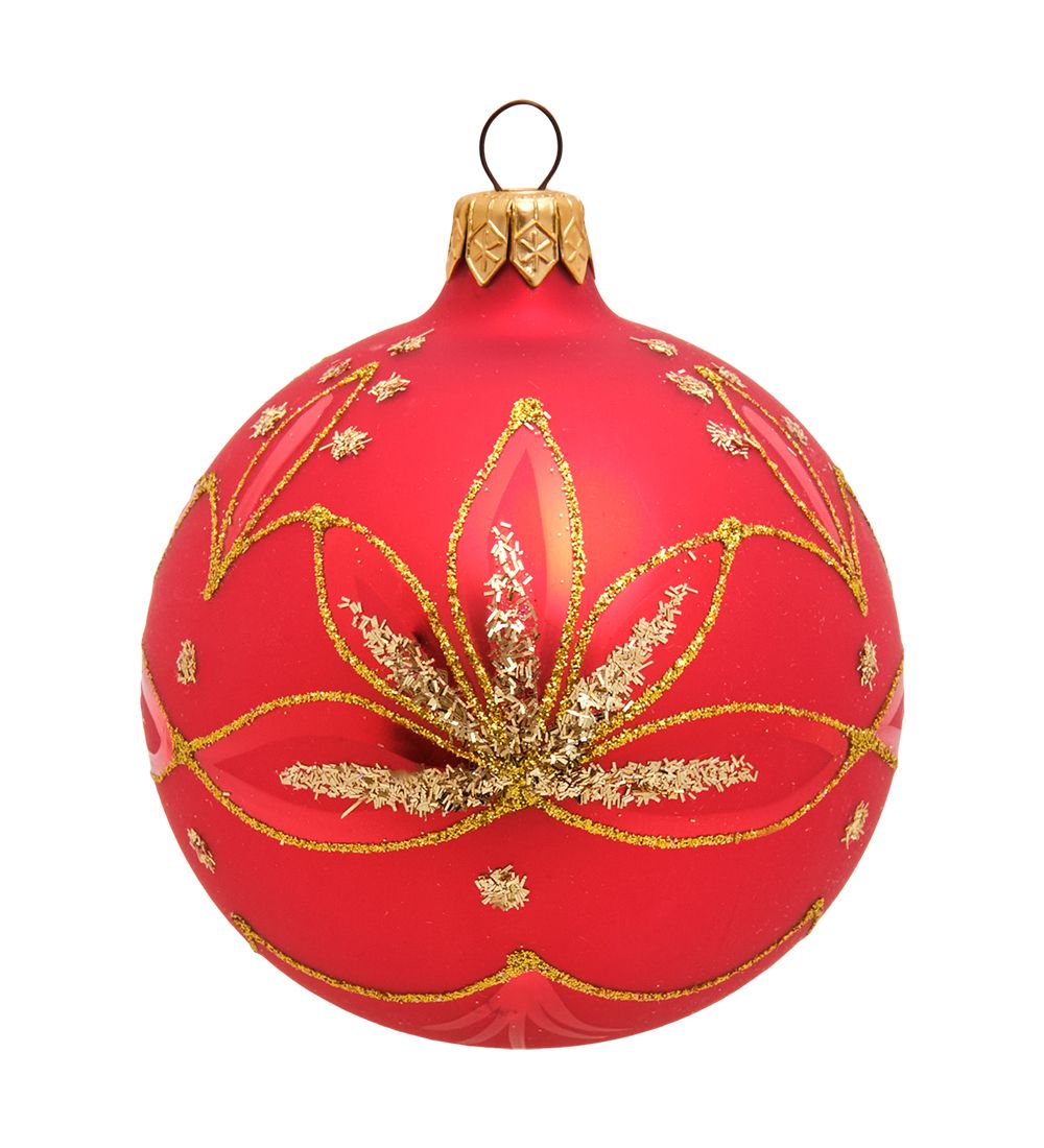 Элита НФШ-1568/3 Ел.украшение Шар «Жасмин» красный 80 мм