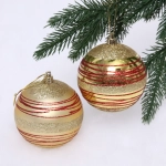 Новогодние шары 8 см (набор 2 шт) «Алмазная россыпь», Золото