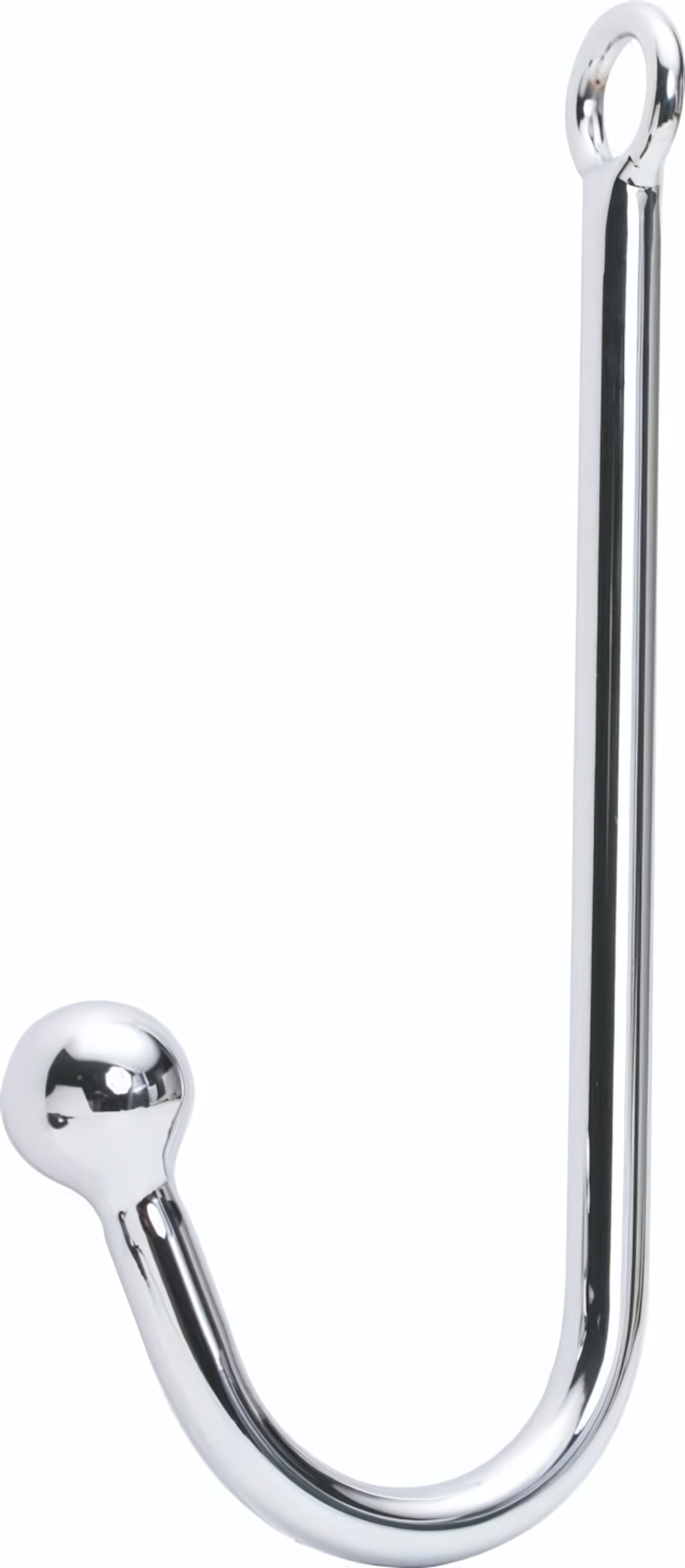 Серебристый анальный крюк с одним шариком (Цвет: серебристый)