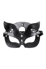 Черная кожаная рельефная маска кошки (Цвет: черный)