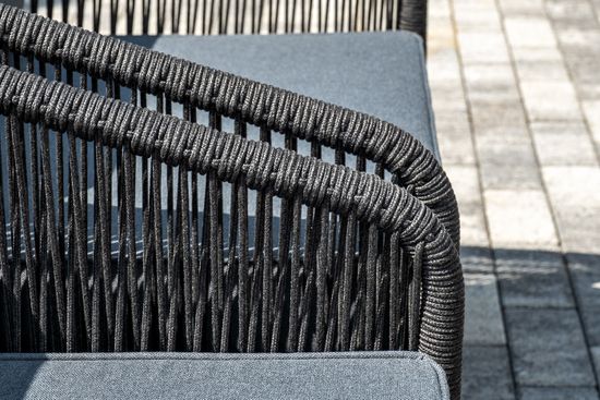 "Канны" лаунж-зона 5-местная плетеная из роупа (веревки), цвет темно-серый