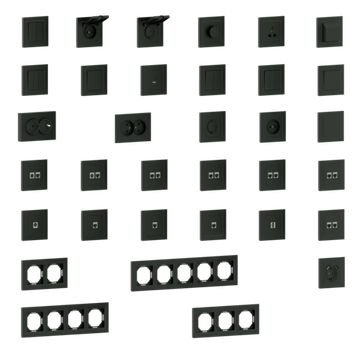 Рамка 5-я,  Wave матовый карбон,  серия A07