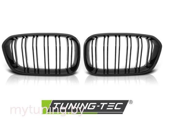 Решетка (ноздри) радиатора GLOSSY BLACK DOUBLE BAR для BMW 1 F20 F21 LCI
