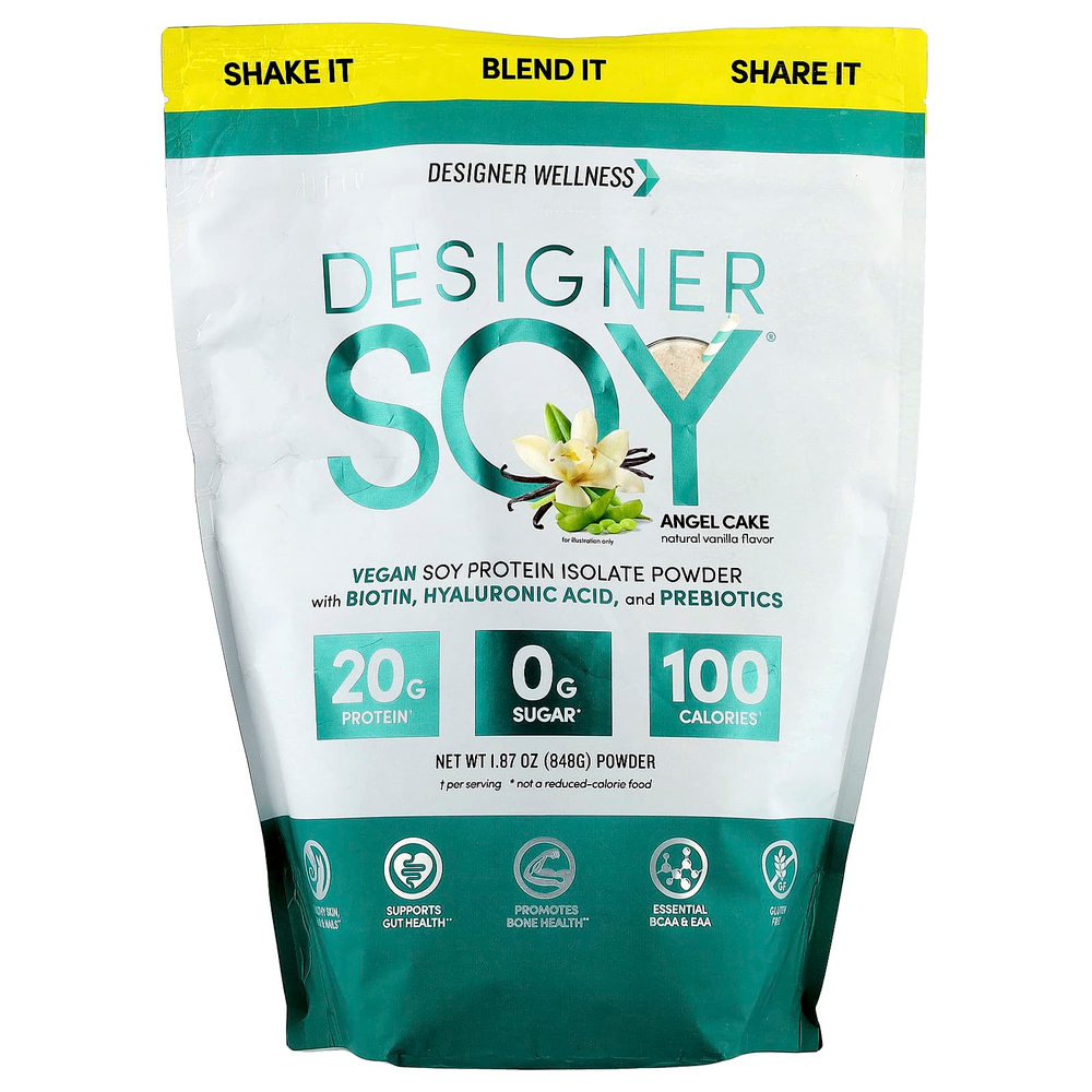 Designer Wellness, Designer Soy®, порошок из сои, со вкусом бисквитного торта, 848 г (1,87 унции)