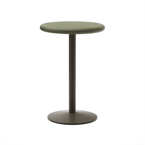 Уличный стол Esilda зелёный из цемента и стали со столешницей Ø70 см
