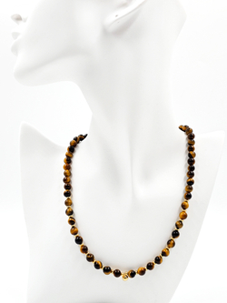 Чокер - Бусы из натурального камня тигровый глаз