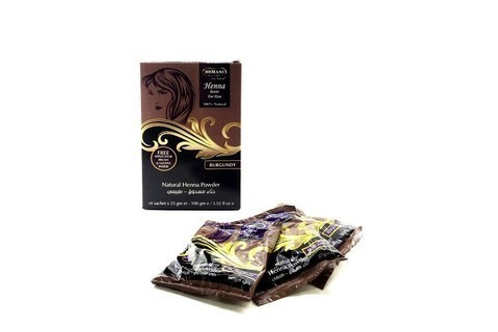 Хна для волос Hemani Henna Red цвет медный Хемани 4 х 25 г = 100 г