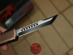 Нож Microtech Ultratech Helhound H/E - коричневая рукоять, черный клинок RK-369