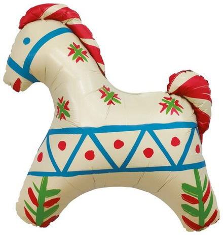 Шар (32''/81 см) Фигура, Лошадка Русский узор, 1 шт. в уп.