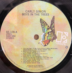 Виниловая пластинка Carly Simon ‎– Boys In The Trees LP