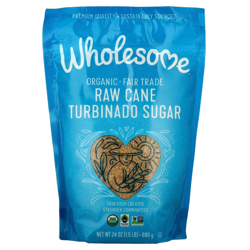 Wholesome Sweeteners, Органический турбинадо, нерафинированный тростниковый сахар, 24 унции (680 г)