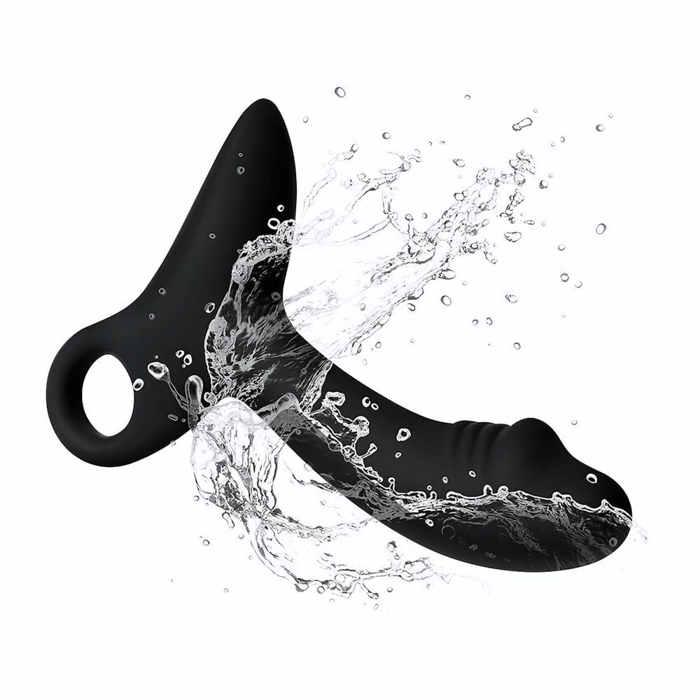 Черный силиконовый анальный вибромассажер Erokay (Цвет: черный)