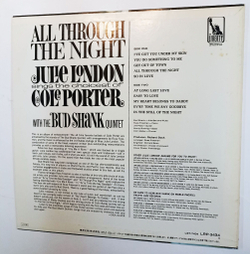 Винтажная виниловая пластинка Julie London With The Bud Shank Quintet All Through The Night (Japan 1985)