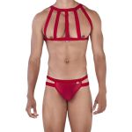 Мужской комплект красный тонги и сбруя (портупея) Pikante THONG HARNESS PERSONALITY 033105