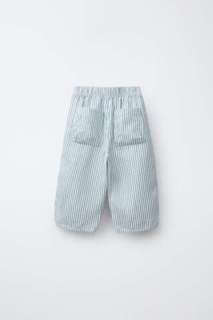 ZARA БРЮКИ ИЗ 100% ЛЬНА В ПОЛОСКУ, ПОЛОСКИ