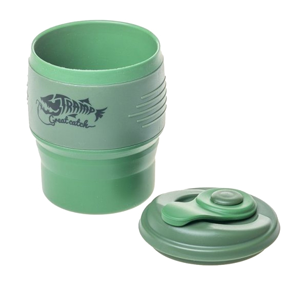 Tramp Кружка силиконовая складная с крышкой, TRC-082, песочный/черный