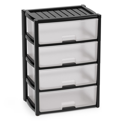 Комод 4-х секционный "Колорит" широкий (черный)