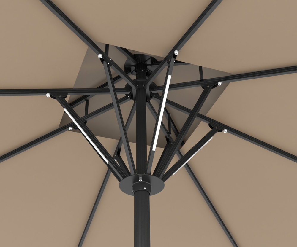 Зонт профессиональный Tagliamento Atlantic Solar, антрацит, бежевый