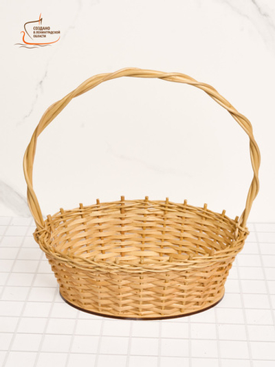Корзинка овальная подарочная, арт. O320P, 22х32х10 см, высота с ручкой 35 см