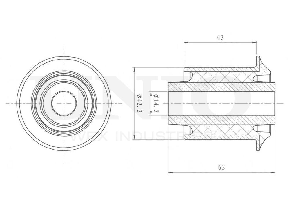 Сайлентблок задний переднего нижнего рычага UNIO RMP-20139