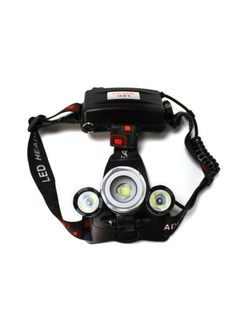 Фонарь светодиодный аккумуляторный налобный (5W LED,400Lm,2000mAh,зарядка12V,время раб.4ч,время заряд.5ч,защита гнезда зарядки) Forsage F-01147