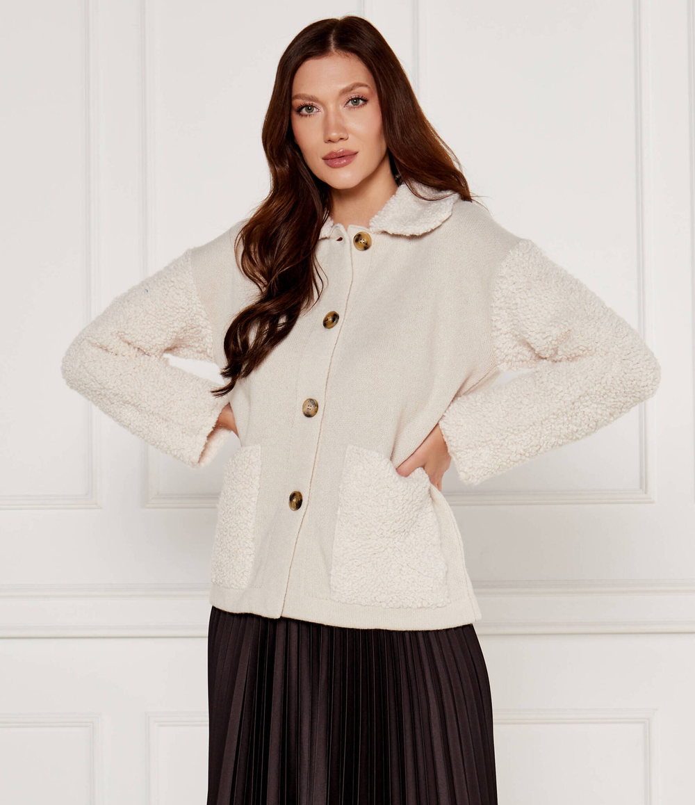 Шерстяной кардиган Marella SPORT - бежевый(39060452)