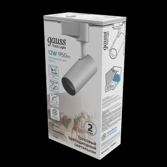 Трековый светодиодный светильник Gauss Track Light Led TR064