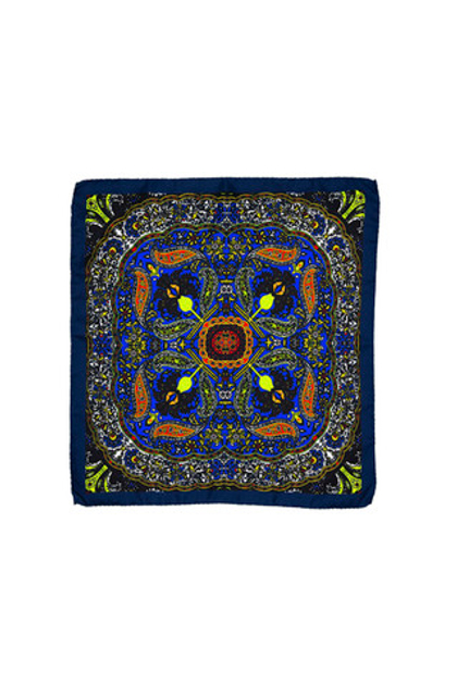 Шёлковый платок в карман пиджака с восточным узором