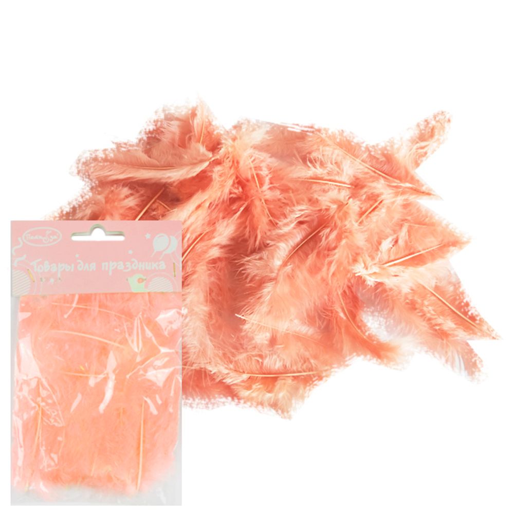 Перья декоративные ROSE GOLD 30 шт