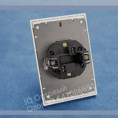 Розетка двойная с рамкой с заземлением встраиваемая 1 шт,черный