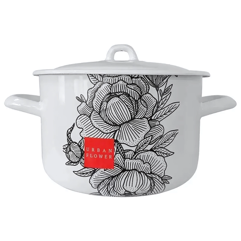 Кастрюля эмал 4,3л Urban flower