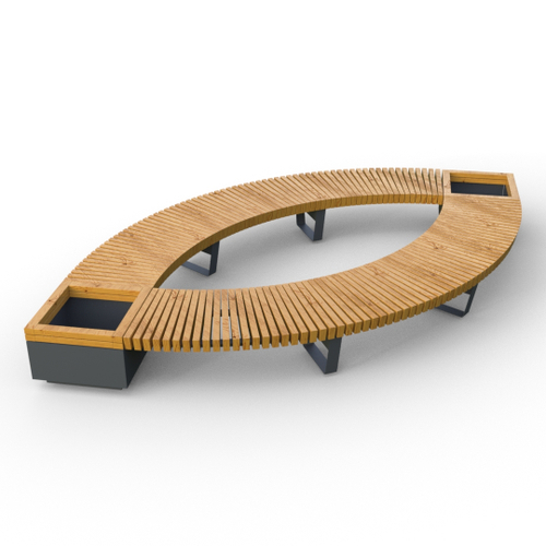 Лавка Rail Road 02 Лист с 2-мя вазонами