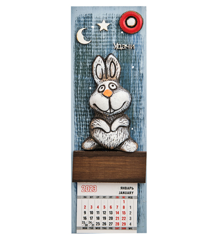 KK-812 Панно с календарем «Заяц» шамот