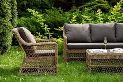 "Гранд Латте" лаунж-зона из искусственного ротанга, цвет соломенный