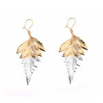 Серьги листья Ester Bijoux Папоротник SK104C- G/S BR