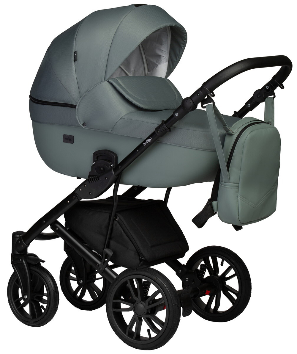 Детская коляска Indigo Mio S 2 в 1 07 шалфей кожа+шалфей